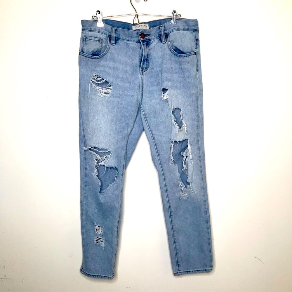 Bullhead Denim Co. Boyfriend Skinny Ripped Jeans Size 29